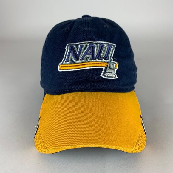 Northern Arizona Lumberjacks Navy Blue Gold Adidas Relaxed Fit Adjustable Hat - Picture 2 of 6